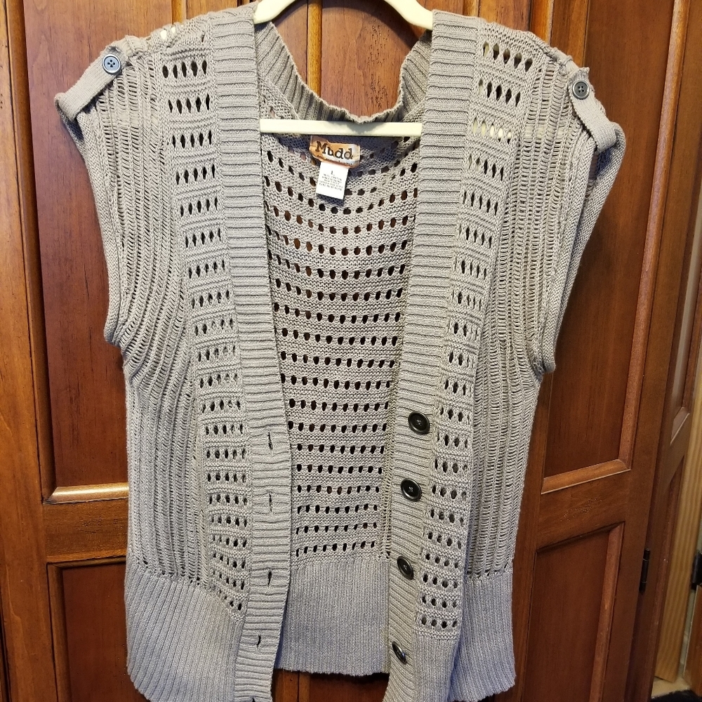 Womens Juniors knitted vest sweater sz Large